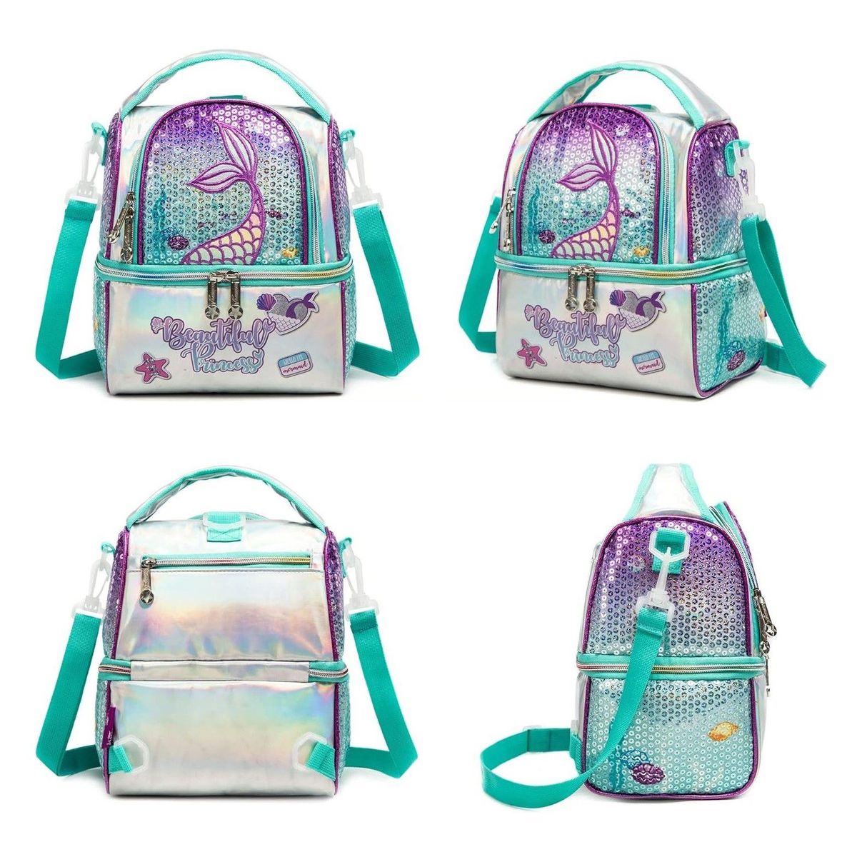 GENERICO - Lonchera térmica doble compartimento diseño Sirena