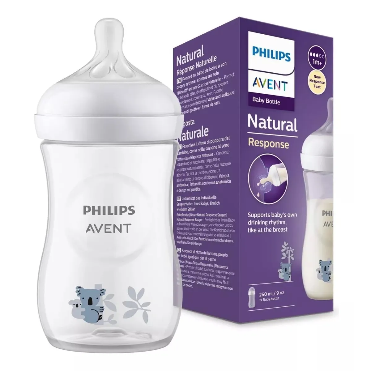 AVENT - Biberon Koala Avent Natural 3.0 Anticolico Antigoteo 260 Ml