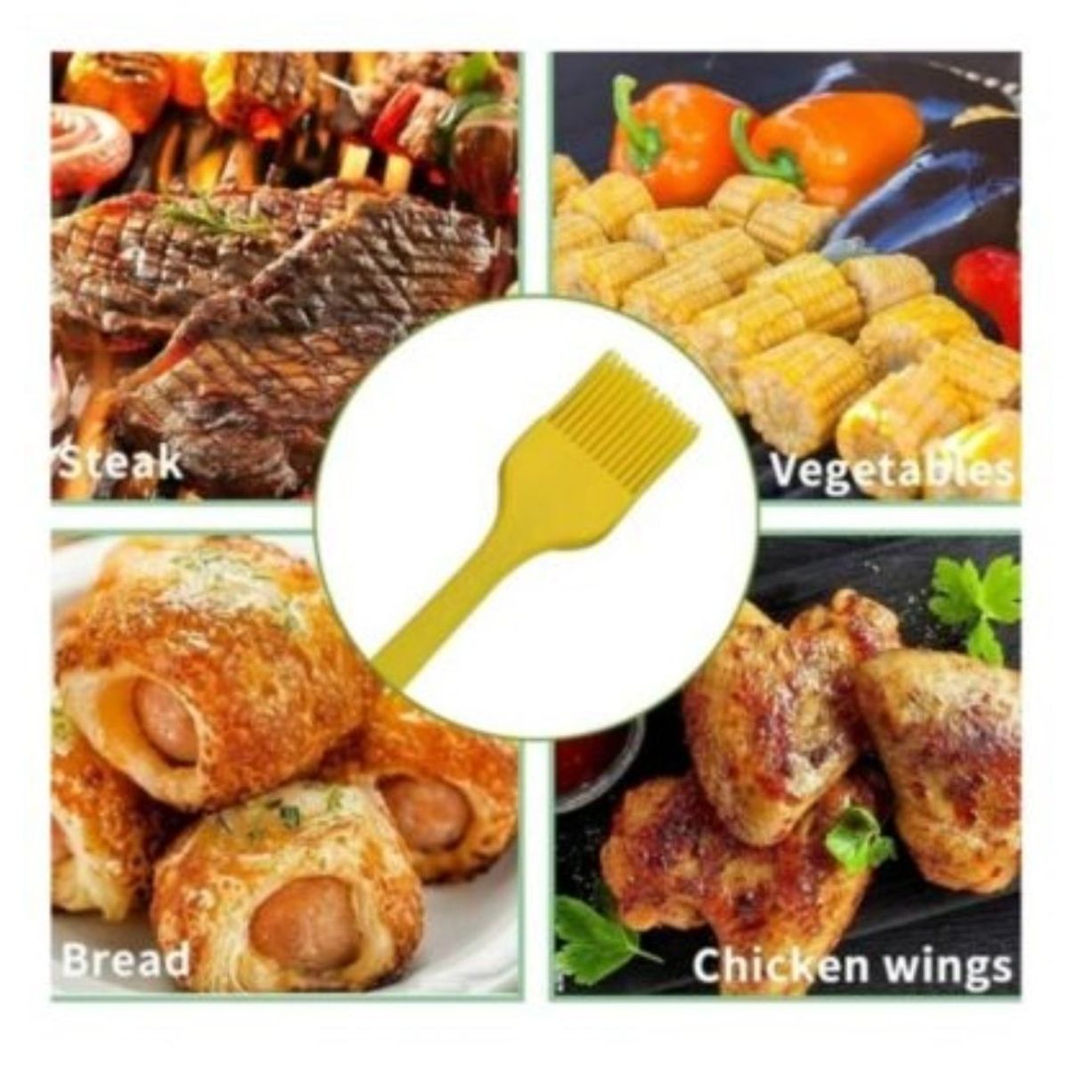 GENERICO - Brocha de Silicona Color Crema para Cocina - Resistente al Calor