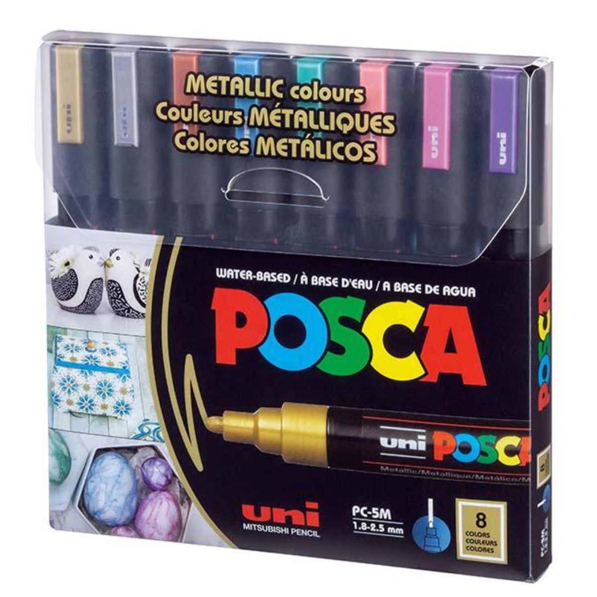 POSCA - Set Marcadores Punta 5m x 8 Metálicos