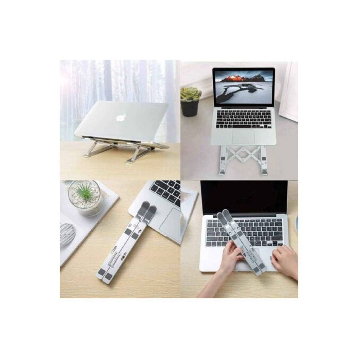 GENERICO - Soporte para Laptop de Aluminio Plegable - Portatil Multifuncion