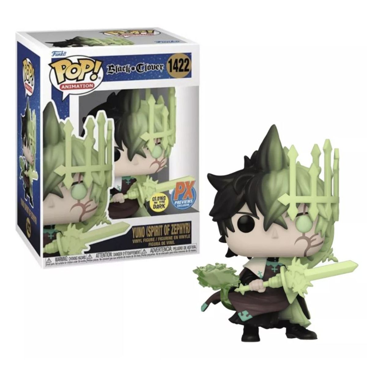 FUNKO - Yuno Spirit Of Zephyr Glow Funko Pop 1422 Black Clover Px
