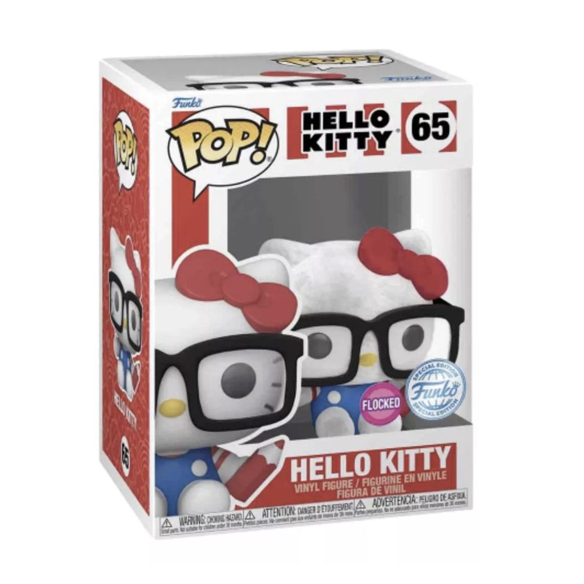 FUNKO - Hello Kitty Nerd flocked Funko Pop 65 Hello Kitty