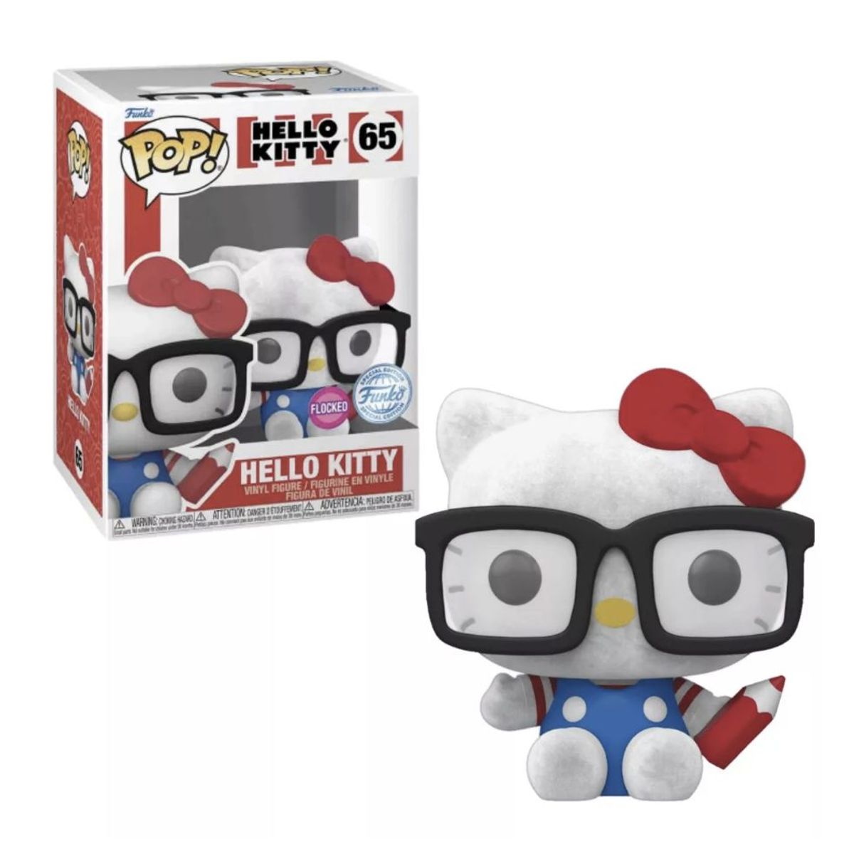 FUNKO - Hello Kitty Nerd flocked Funko Pop 65 Hello Kitty