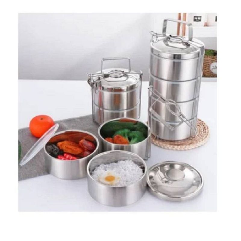 GENERICO - Portaviandas de Acero Inoxidable Contenedor 3 Niveles