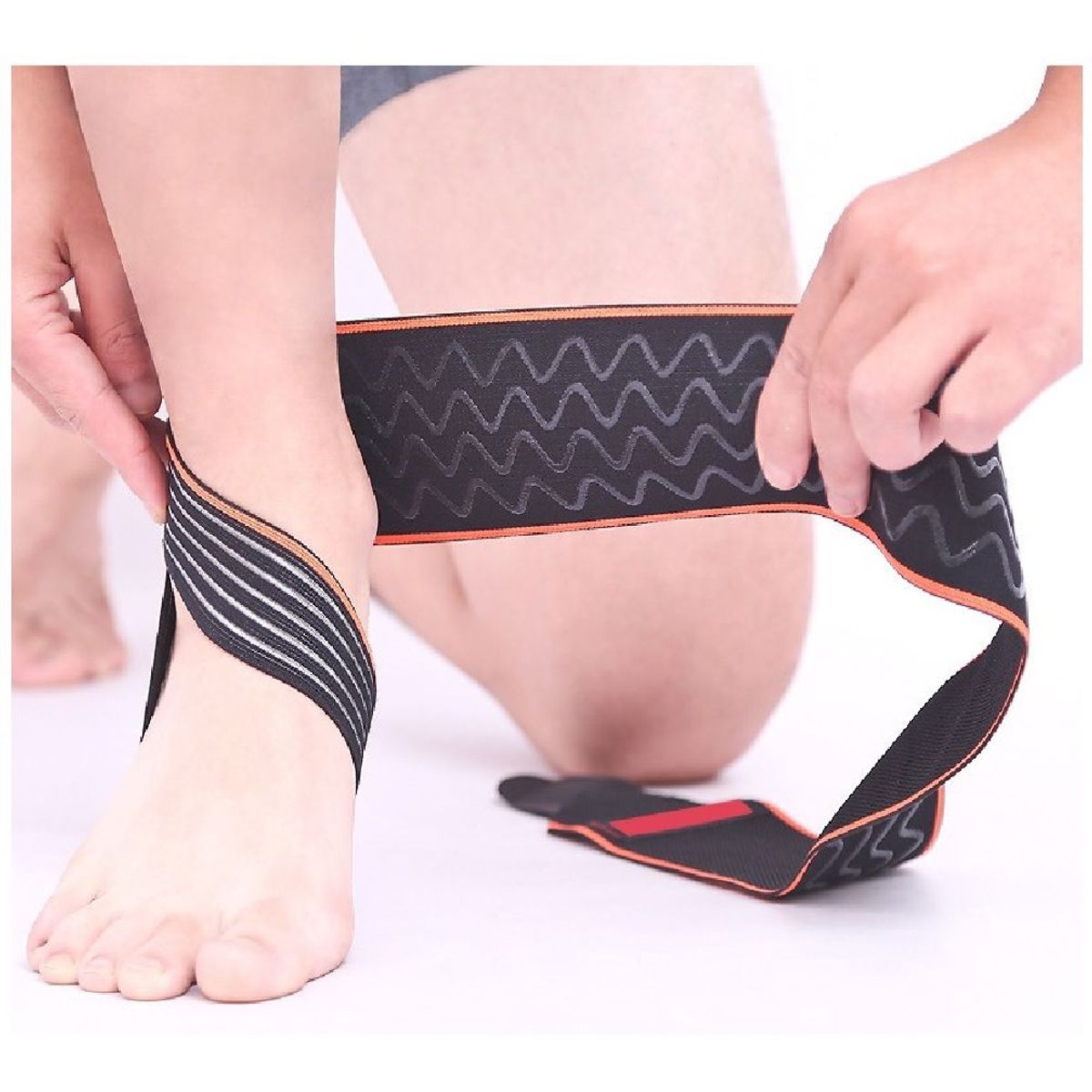 GENERICO - Tobillera compresión Tipo venda 2 unidades - Spandex GRIS