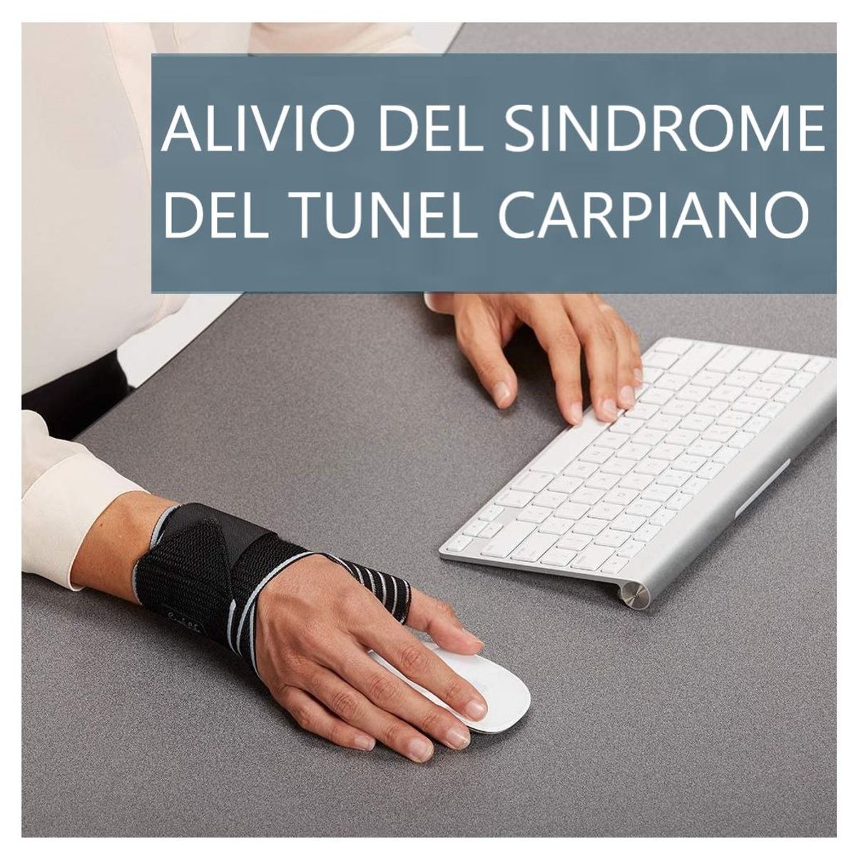 GENERICO - Muñequera con protector del Pulgar agarre profesional - GRIS