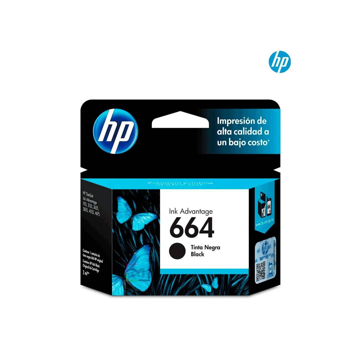 HP - Cartucho HP 664 Negro F6V29AL original