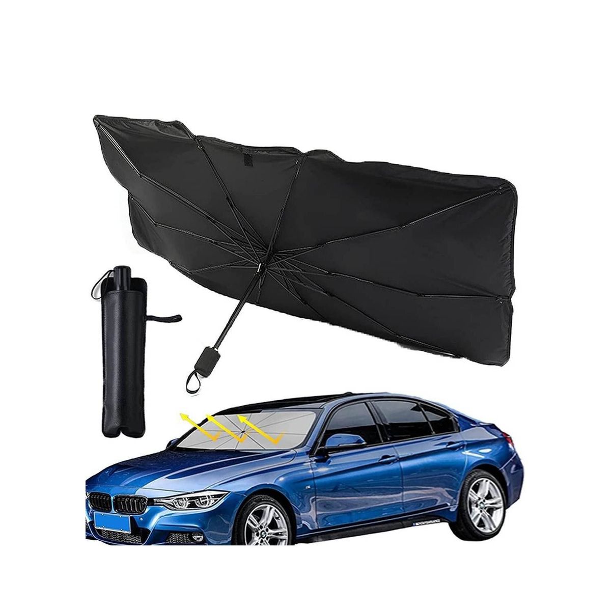 GENERICO - Tapasol Plegable para Auto Prabrisa Tipo Sombrilla con UV