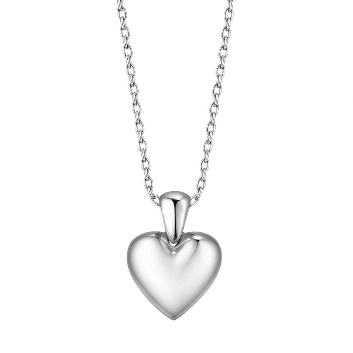 GENERICO - Collar Corazón Dorado Abultado Acero Inoxidable Mujer 18K regalo