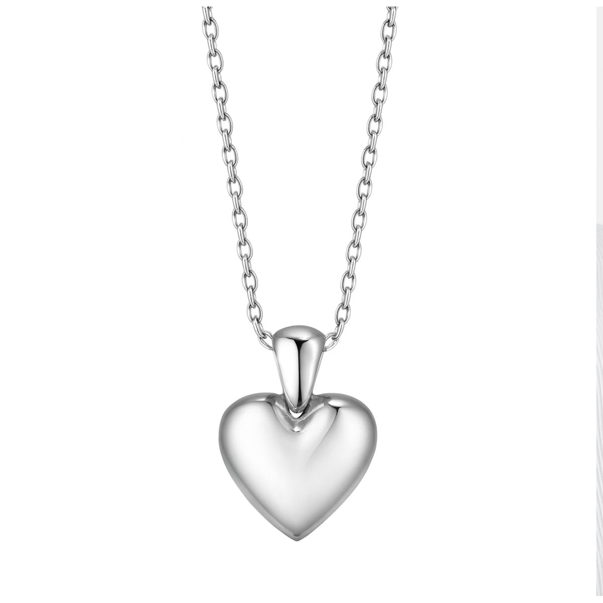 GENERICO - Collar Corazón Dorado Abultado Acero Inoxidable Mujer 18K regalo