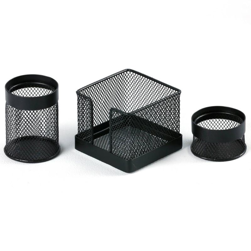 GENERICO - Kit Escritorio Malla SencilloPorta Lápices Color Negro