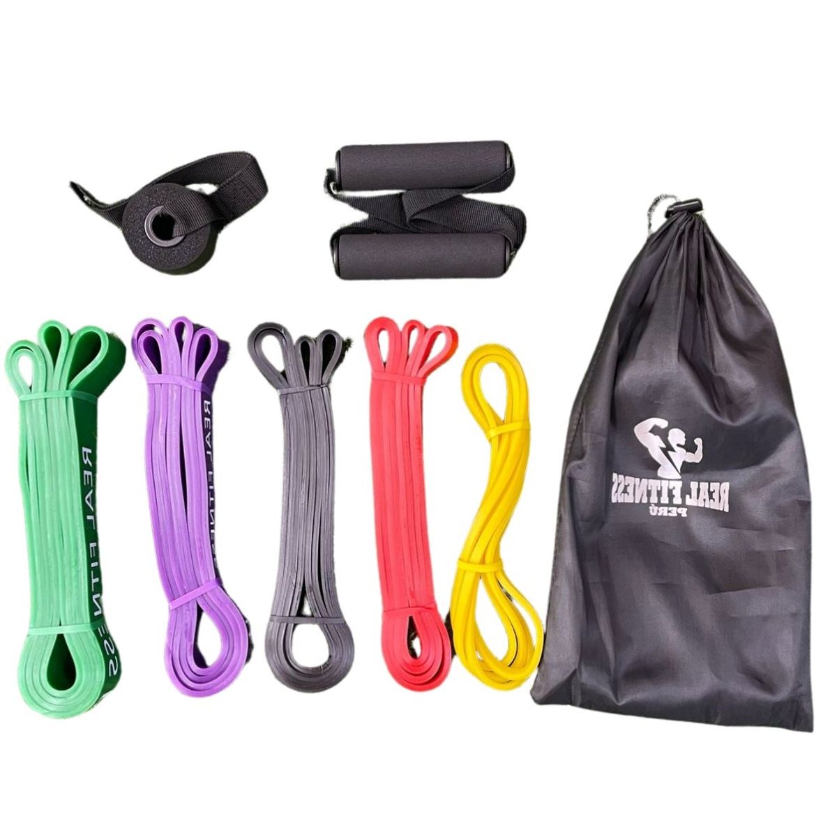 REAL FITNESS PERU - Set de Ligas Crossfit de Calistenia x5 Bandas Cerradas