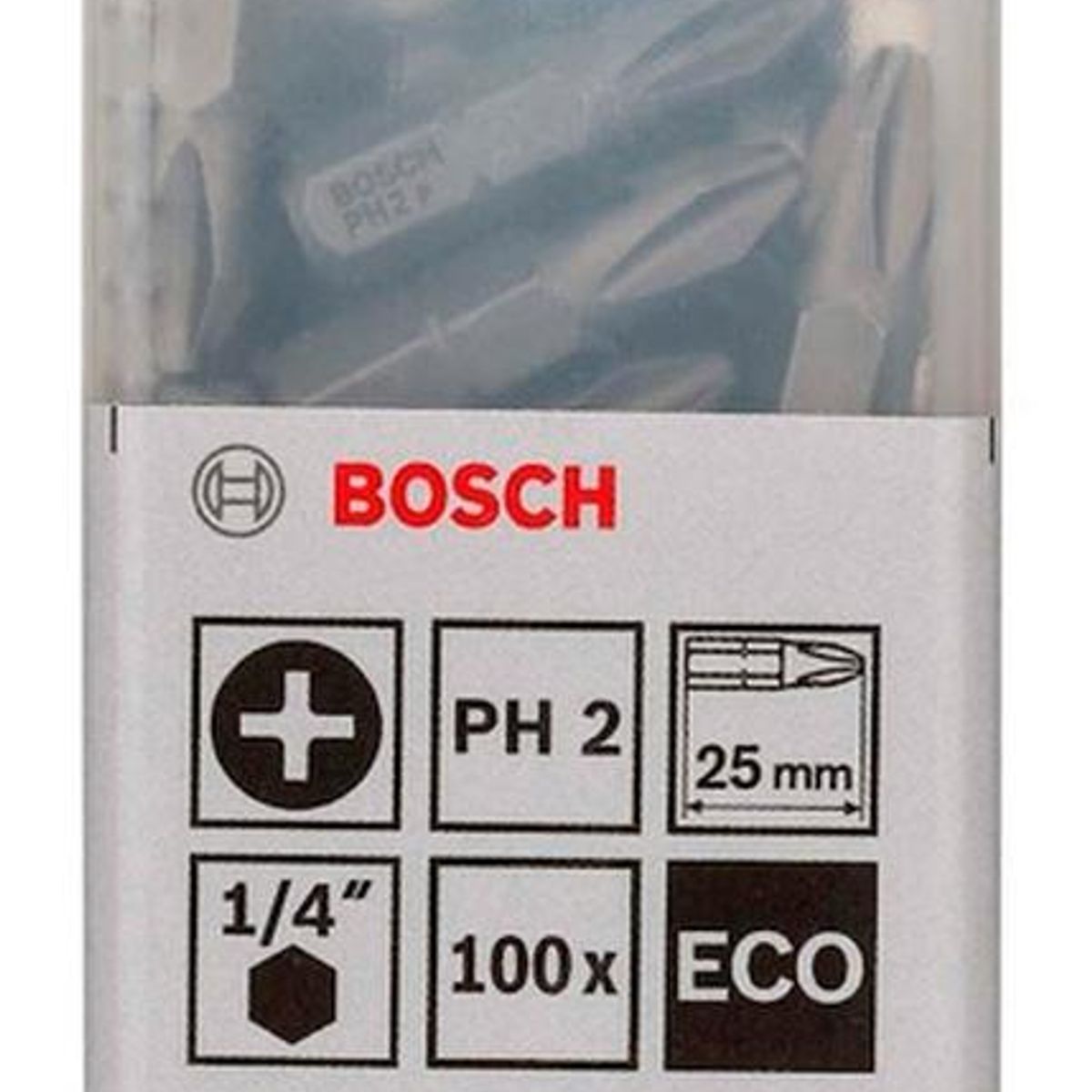 BOSCH - Bosch Punta Phillips 2X25mm 100 Unidades Caja Plastica
