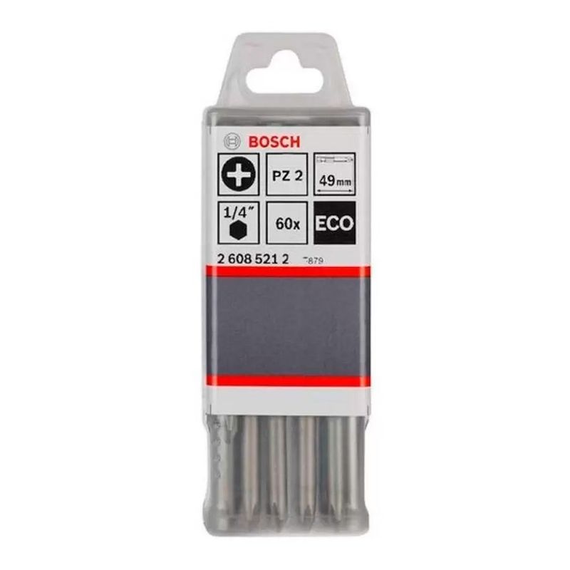 BOSCH - Bosch Punta Pozidriv 2X50mm 60 Unidades Caja Plastica