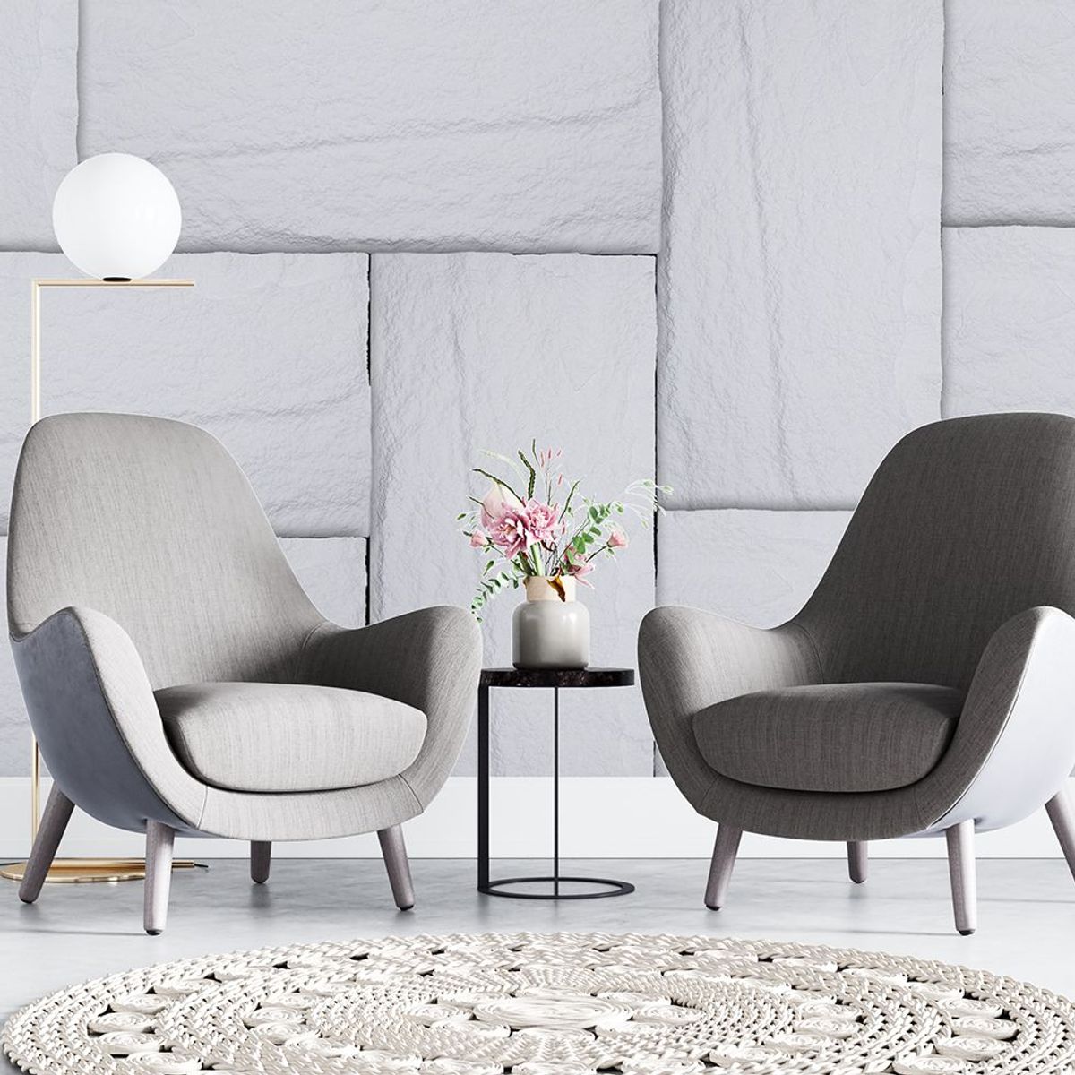 DECORPLAS - Panel De Piedra Cincelada Blanco 600x1200x50mm por Caja de 5 Unidades