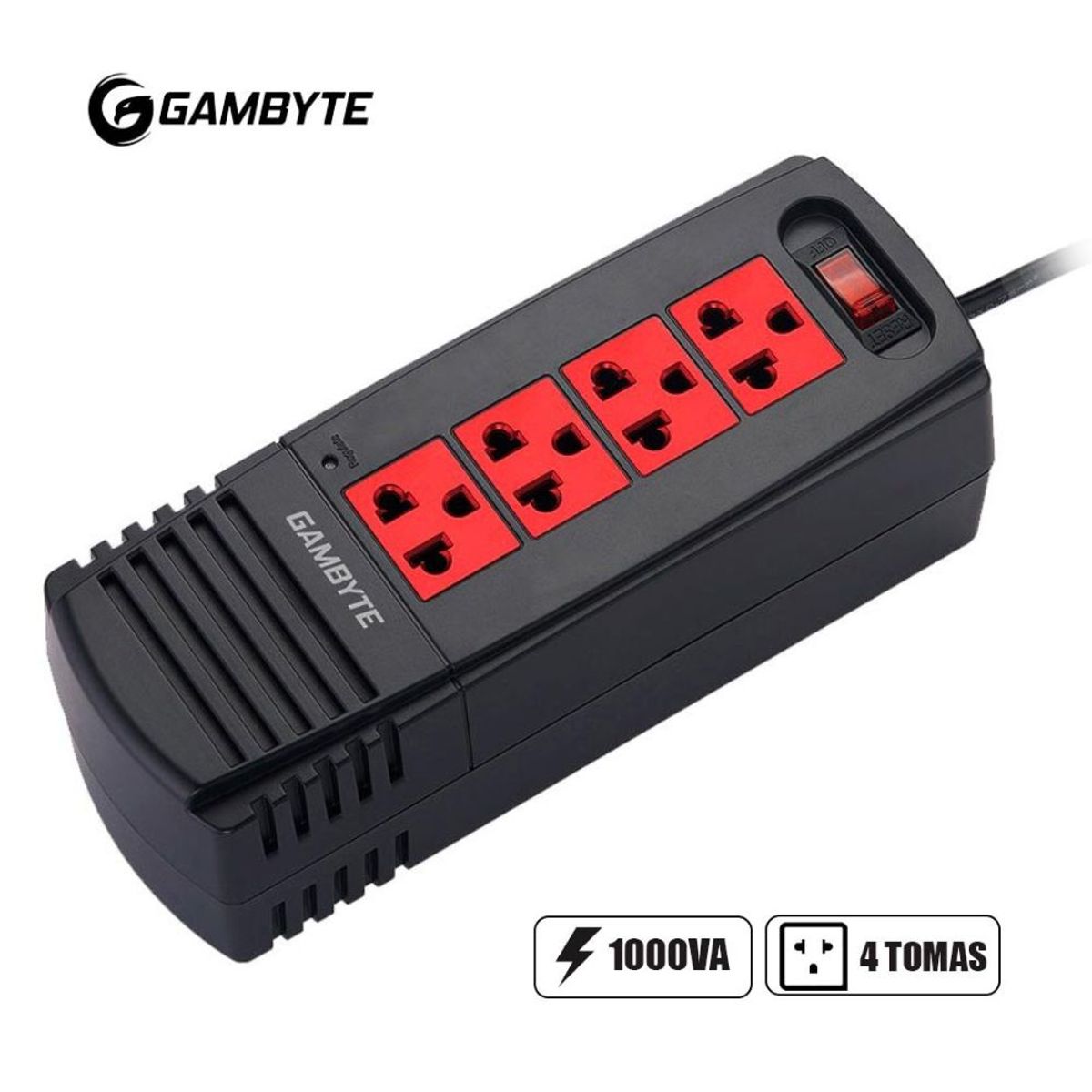 GAMBYTE - ESTABILIZADOR DE ENERGIA GAMBYTE 4 TOMAS 1000VA  FRECUENCIA 60HZ