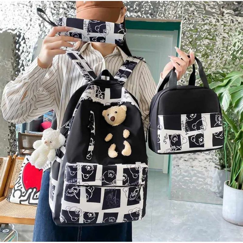 GENERICO - Mochila Grande con Lonchera y Cartuchera para Niñas 2024 Escolar