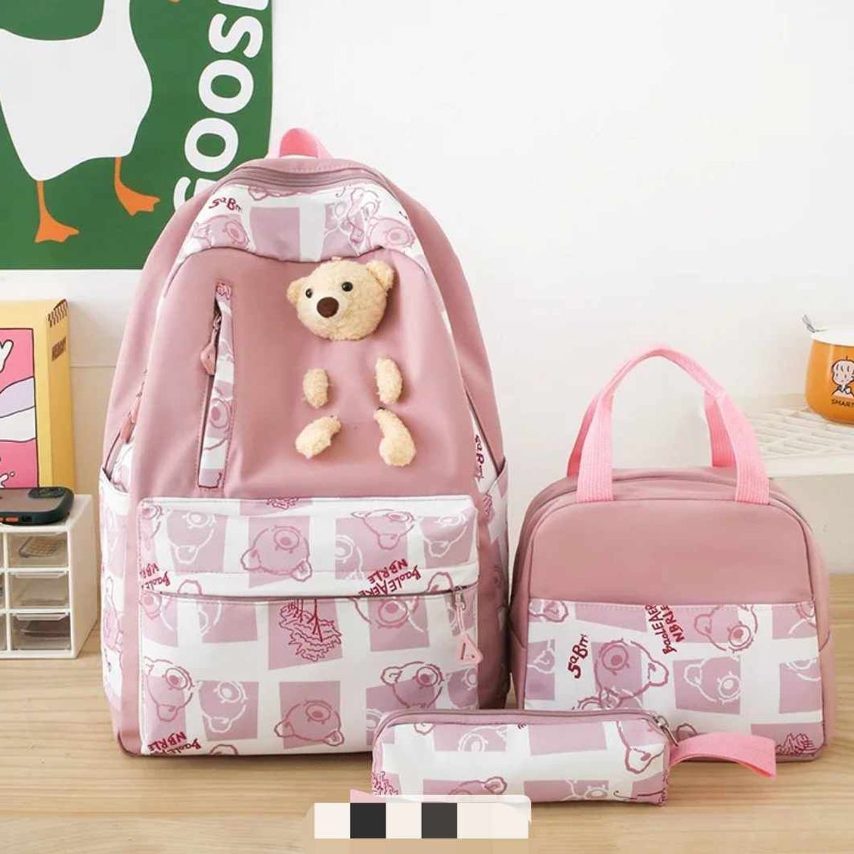 GENERICO - Mochila Grande con Lonchera y Cartuchera para Niñas 2024 Escolar