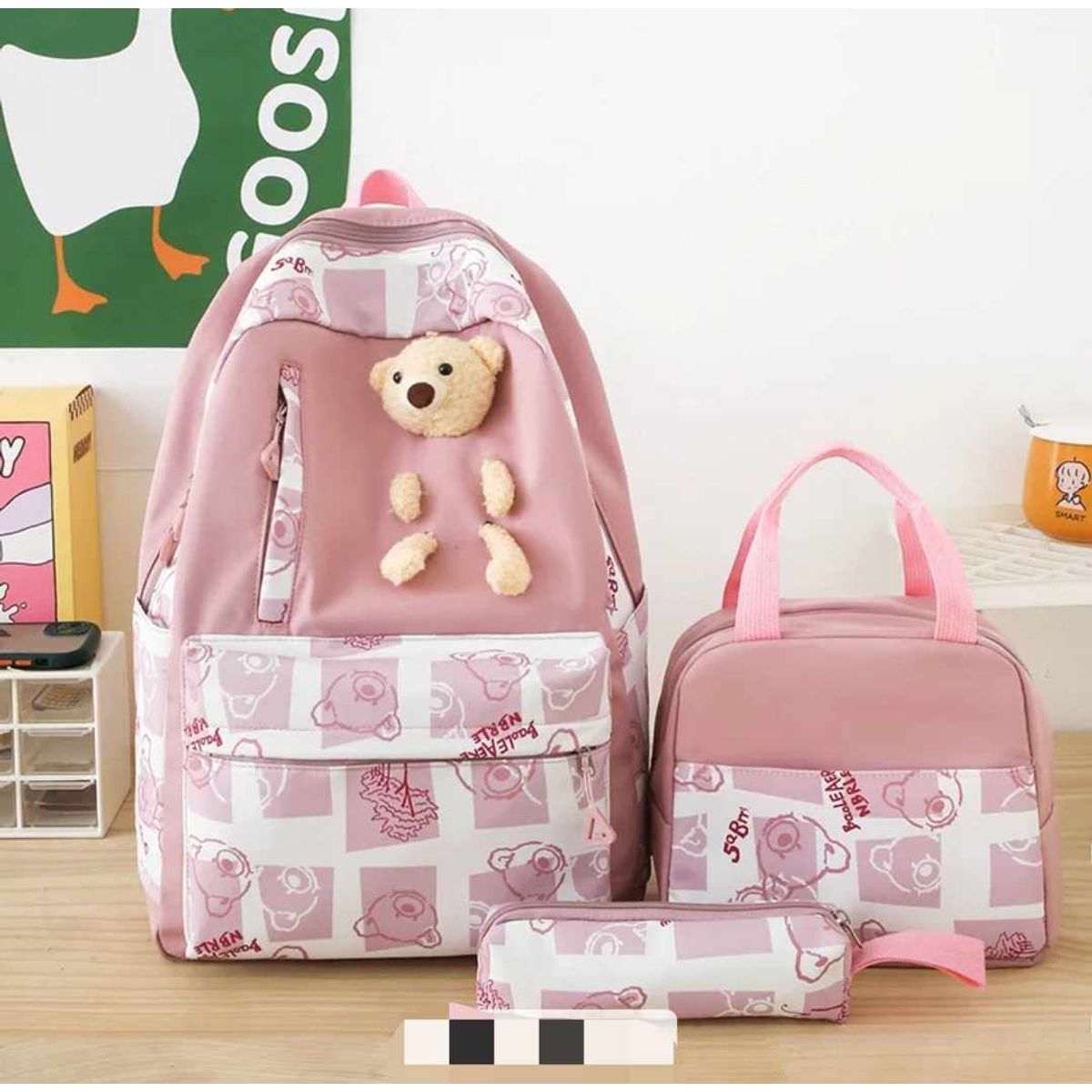 GENERICO - Mochila Grande con Lonchera y Cartuchera para Niñas 2024 Escolar