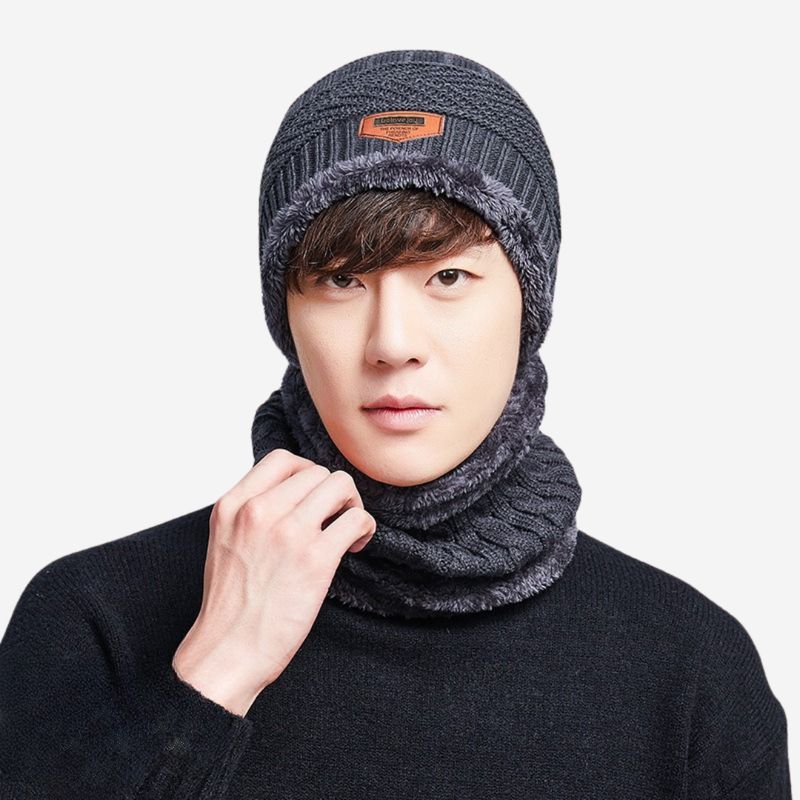 KAST PE - Beanie con Cuellera y Forro Acolchado  Gris Oscuro