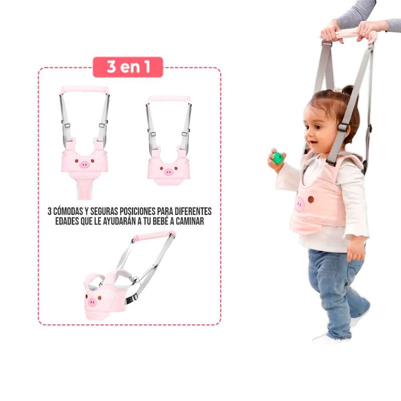 GENERICO - Arnés Caminador 3 en 1 para Bebés ROSADO