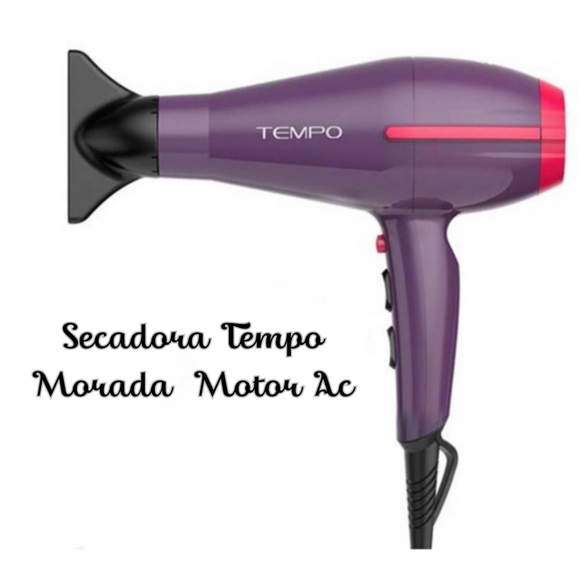 GAMA - Trio Gama Secadora Profesional Tempo Morada 3D - Plancha Alisadora Blue Titanio 3D Dig - Maquina Black