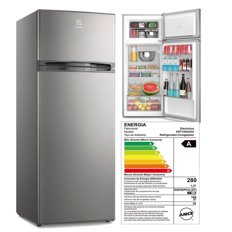 ELECTROLUX - Refrigeradora Electrolux Top Mount Frost 205L ERTY20G2HVI
