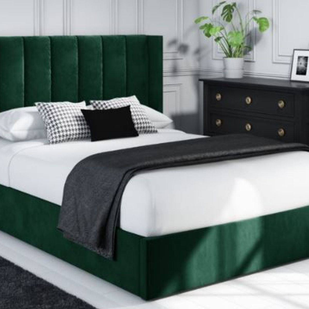 GENERICO - Cama Box Tarima + Cabecera Mark verde King