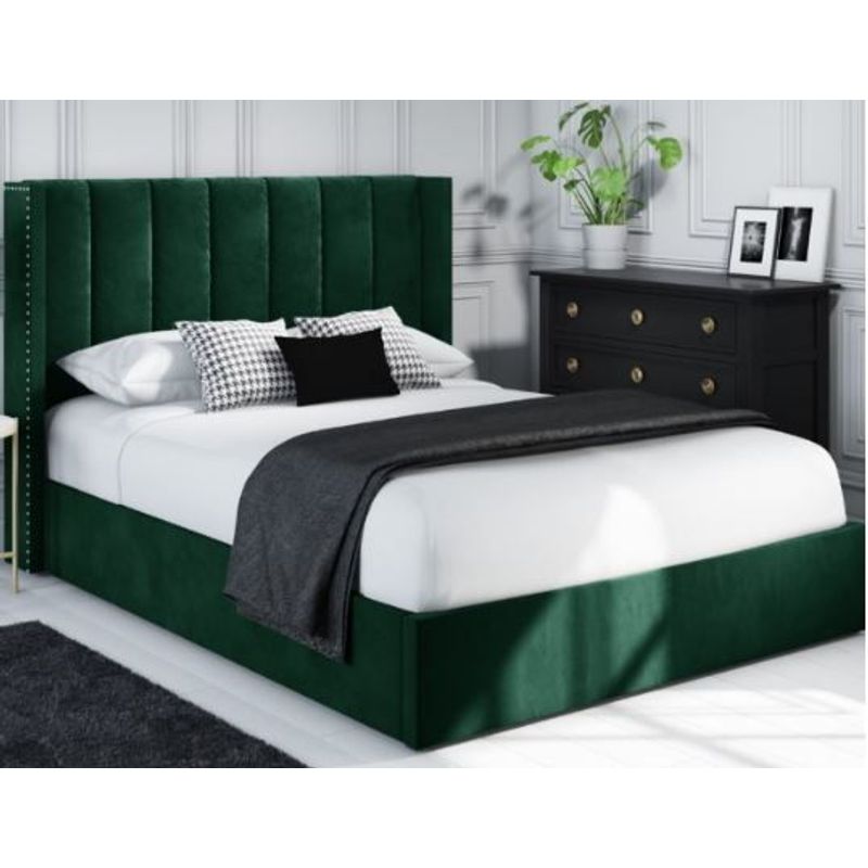 GENERICO - Cama Box Tarima + Cabecera Mark verde King