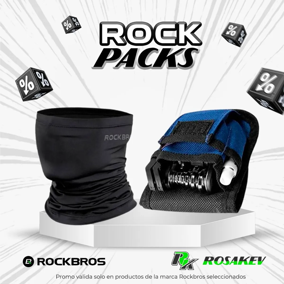 ROCKBROS - PROMO PACK BANDANA WB-001B + KIT DE HERRAMIENTAS