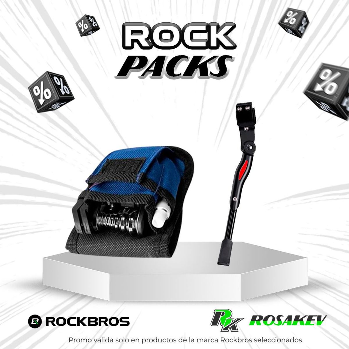 ROCKBROS - PROMO PACK KIT DE HERRAMIENTAS Y PARADOR REGULABLE