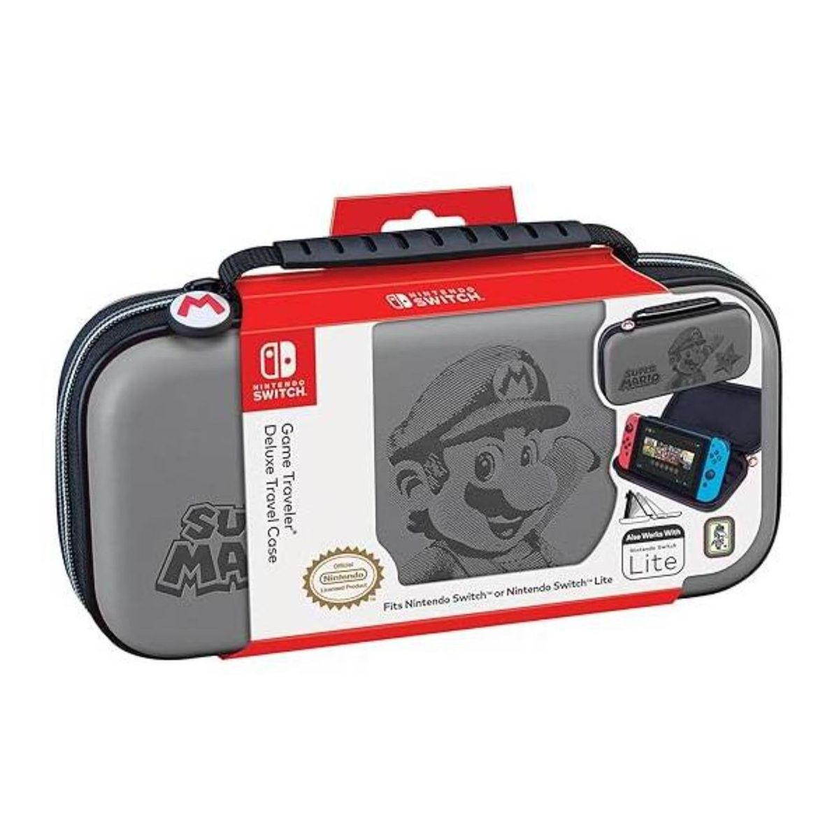 NINTENDO - Estuche Nintendo Switch Super Mario Gris