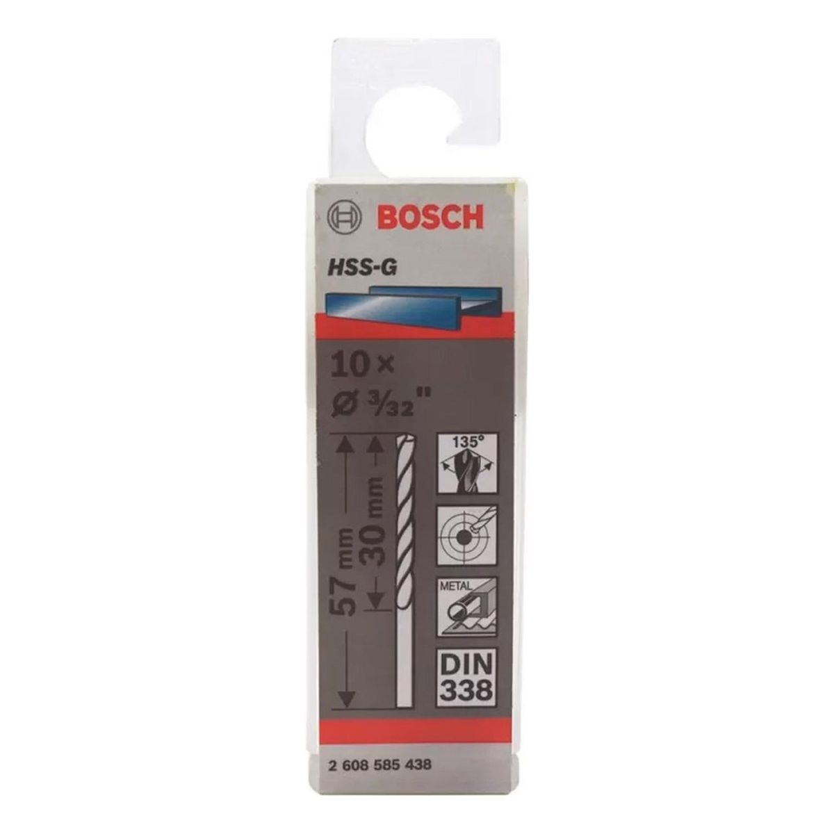 BOSCH - Bosch Broca Metal HSS-G X10U  2.4mm 3/32"