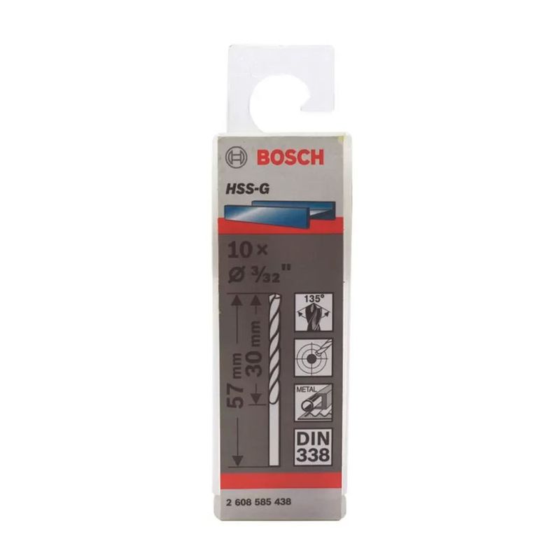 BOSCH - Bosch Broca Metal HSS-G X10U  2.4mm 3/32"