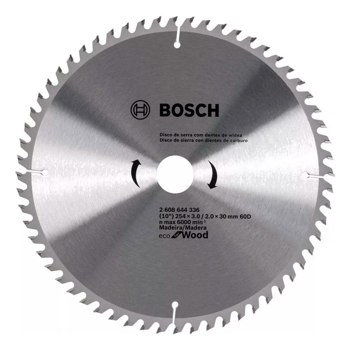 BOSCH - Disco De Sierra Para Madera Con Dientes De Carburo 10254X3