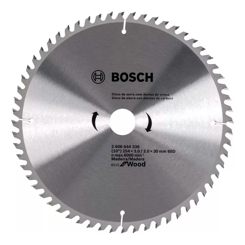 BOSCH - Disco De Sierra Para Madera Con Dientes De Carburo 10254X3