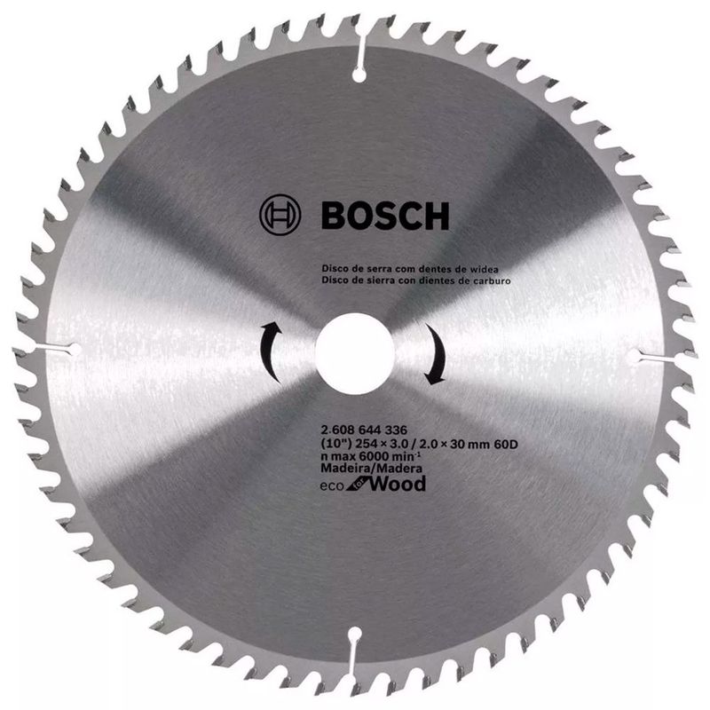 BOSCH - Disco De Sierra Para Madera Con Dientes De Carburo 10254X3