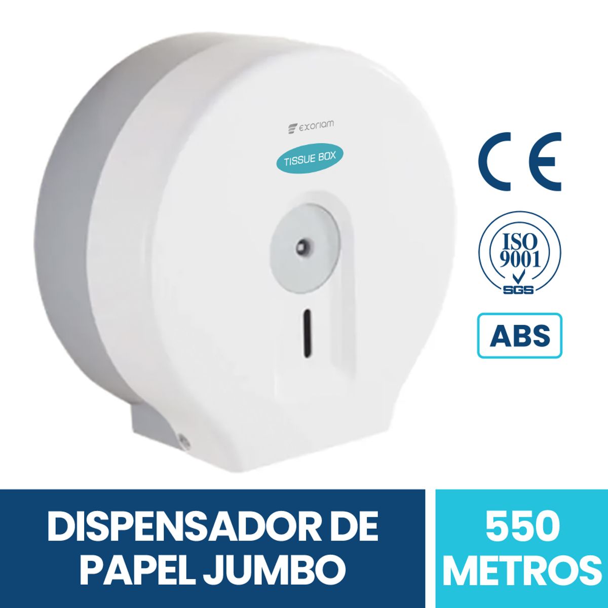 EXORIAM - Dispensador de Papel Higienico Jumbo ABS