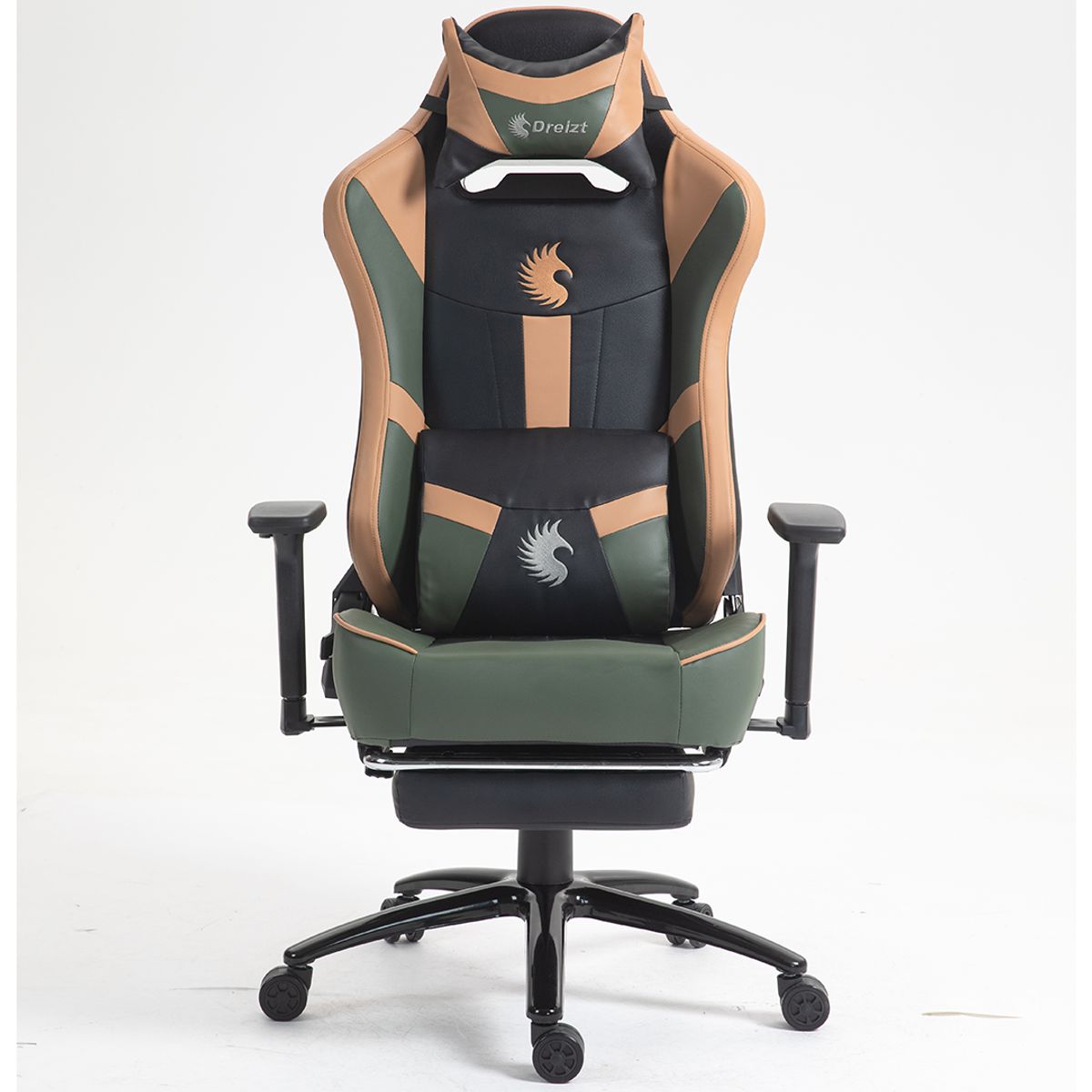 GENERICO - Silla Gamer Dreizt Heroes Verde Land Premium Reclinable Con Posapies