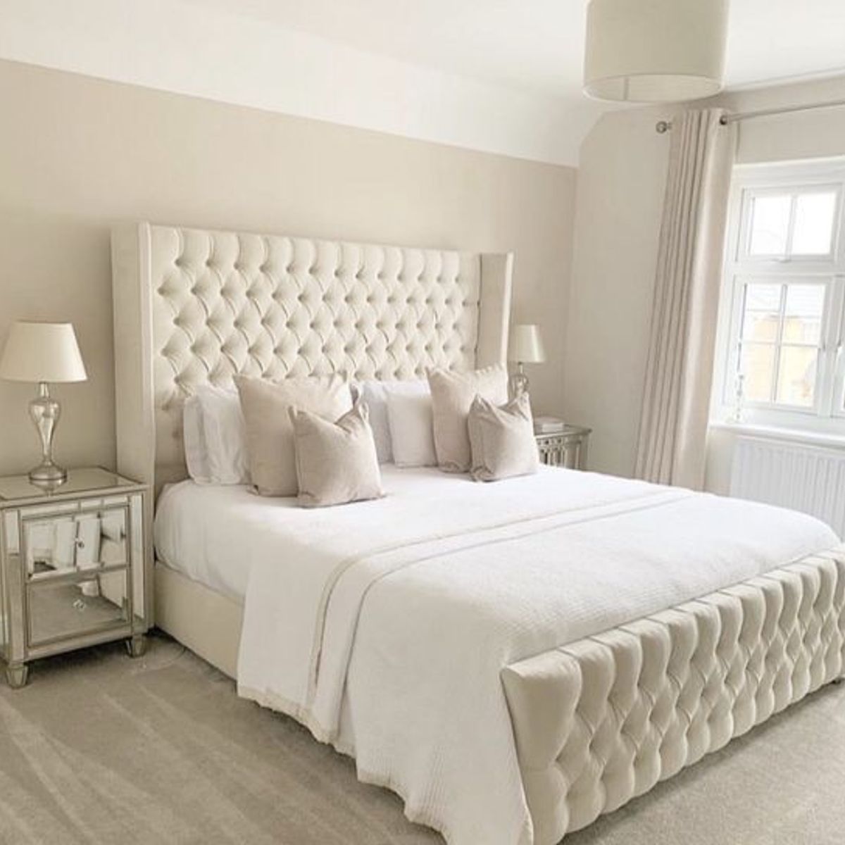 GENERICO - Cama Box Tarima + Cabecera Capiton Queen