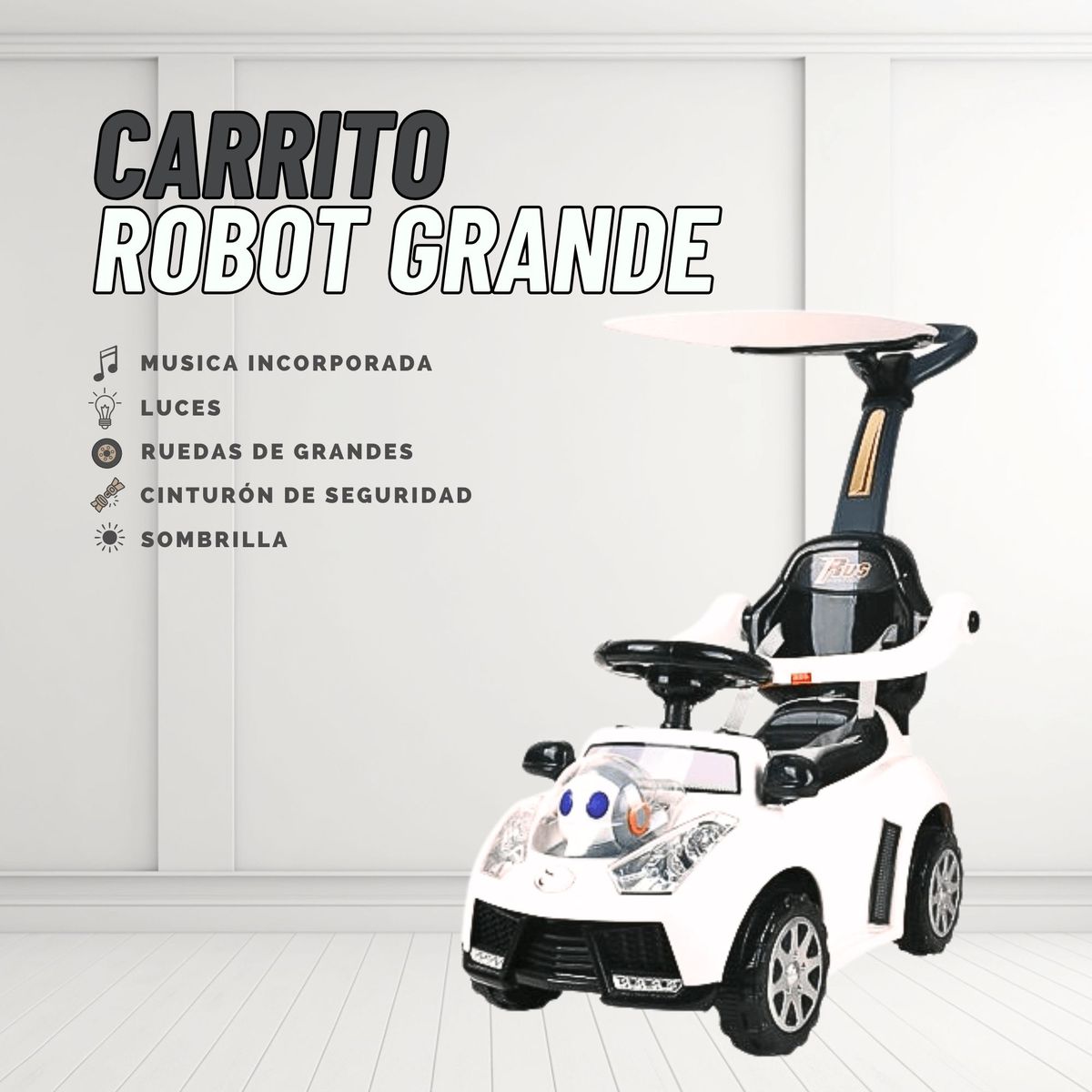 GENERICO - CARRITO DE JUEGUETE ROBOT GRANDE PARA NIÑO