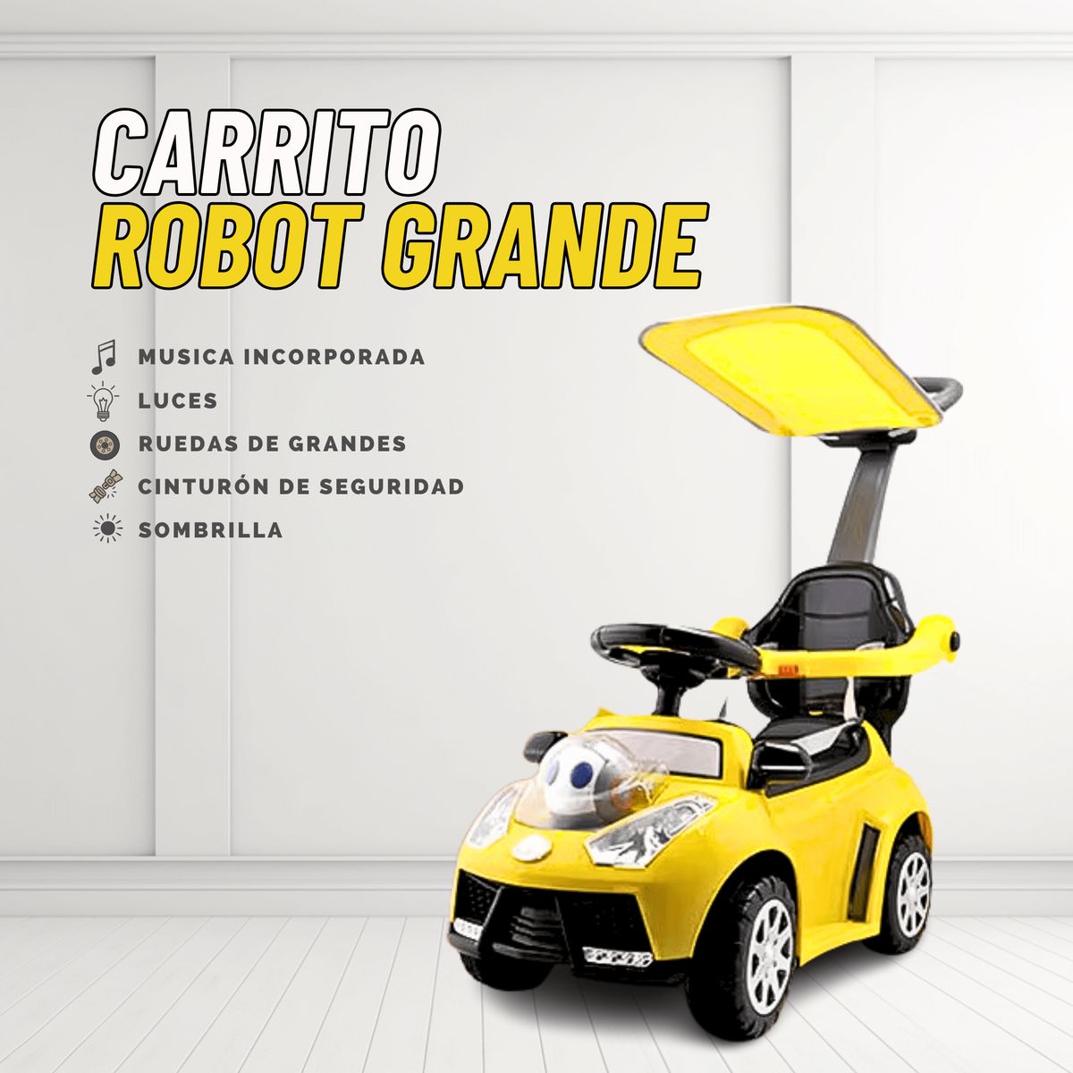 GENERICO - CARRITO DE JUEGUETE ROBOT GRANDE PARA NIÑO