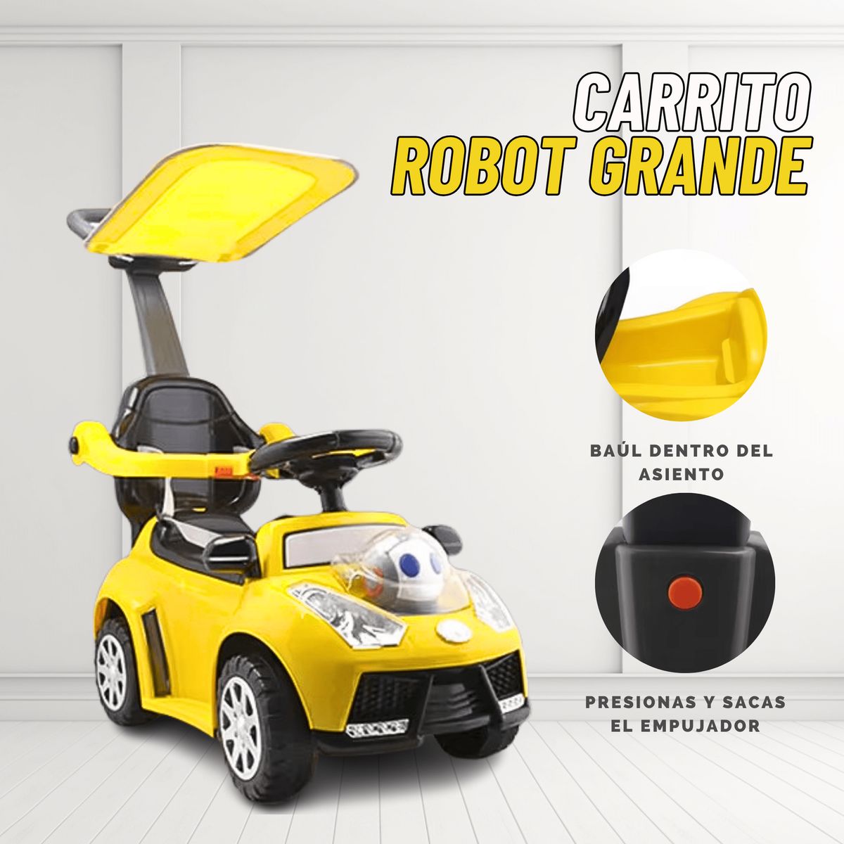 GENERICO - CARRITO DE JUEGUETE ROBOT GRANDE PARA NIÑO