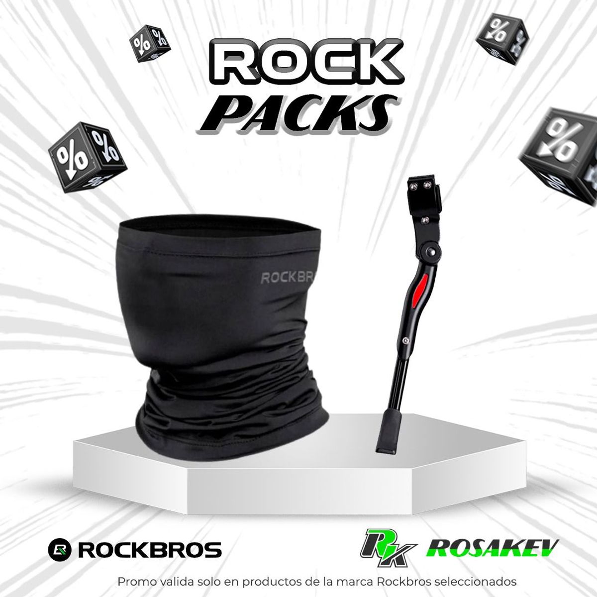 ROCKBROS - PROMO PACK BANDANA WB-001B +PARADOR