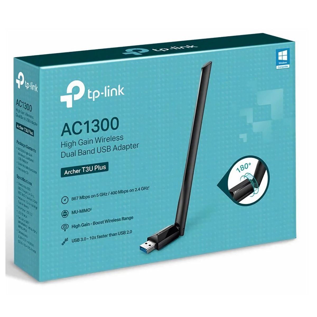 TP LINK - Adaptador USB Inalámbrico Tp-Link Doble Banda  AC1300