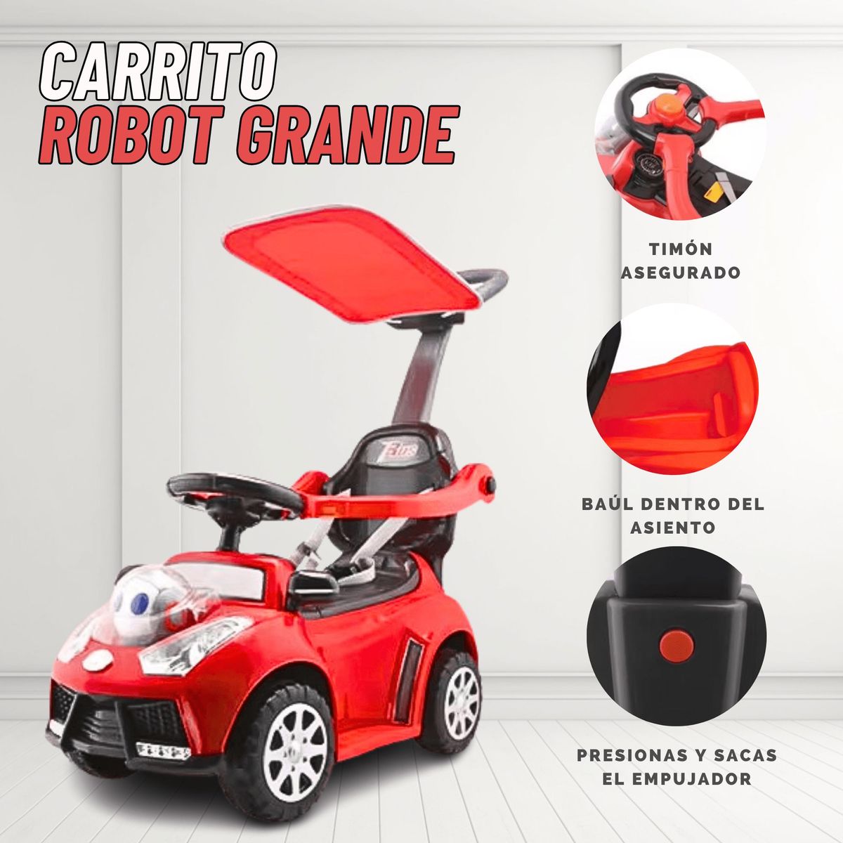 GENERICO - CARRITO DE JUEGUETE ROBOT GRANDE PARA NIÑO