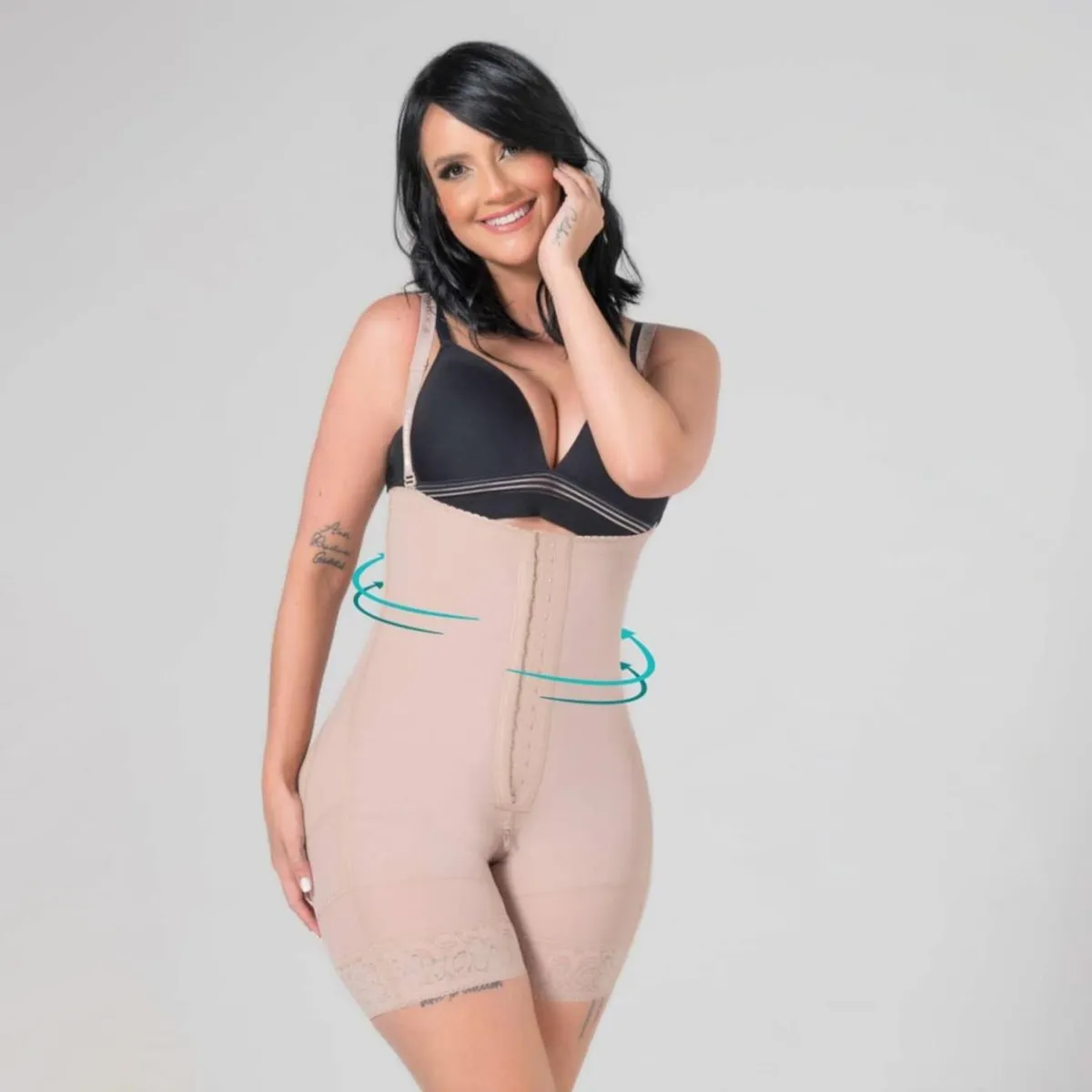 FAJITEX - Faja Short Media Pierna Fajitex con Broche Central - Beige - S