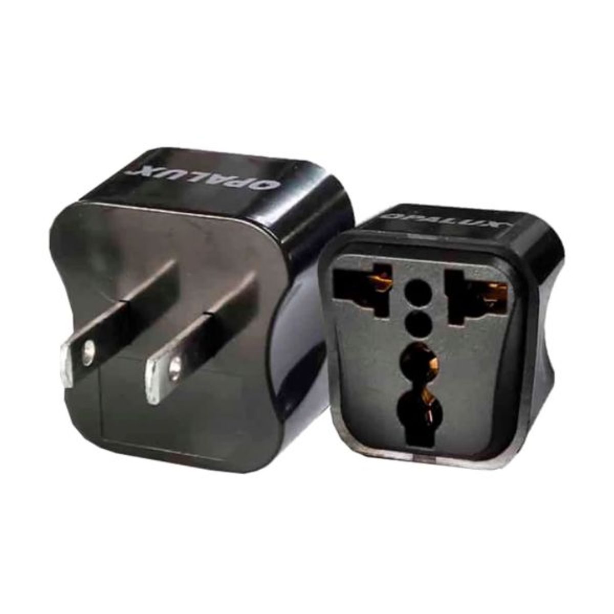 OPALUX - Adaptador Enchufe con Toma Tierra Espiga Plana OP-603-A3NG OPALUX