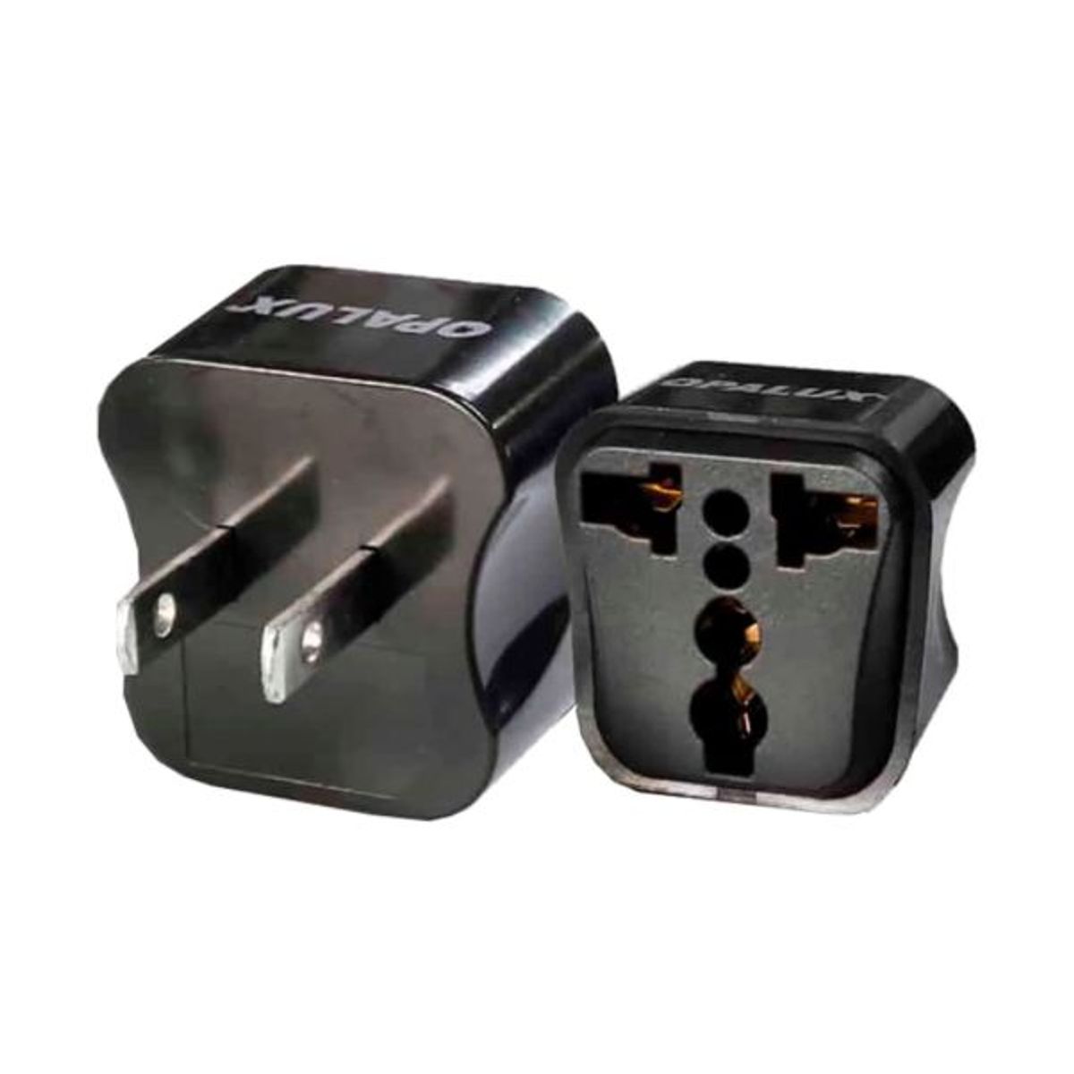 OPALUX - Adaptador Enchufe con Toma Tierra Espiga Plana OP-603-A3NG OPALUX